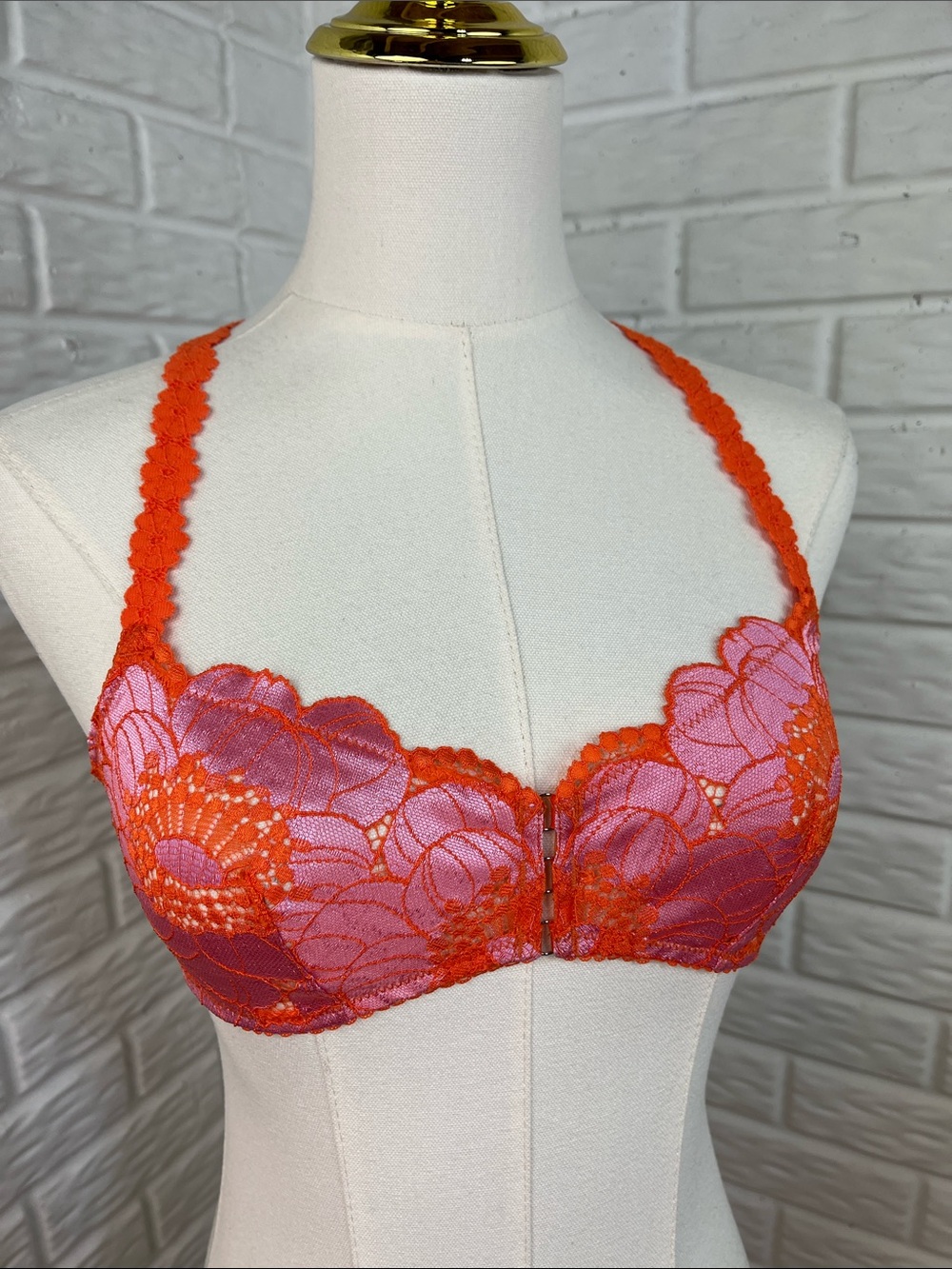 SAVAGE X FENTY Perfect Poppies unlined lace demi bra convertible straps SM NWT